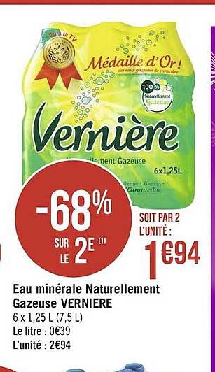eau minérale naturellement gazeuse vernière
