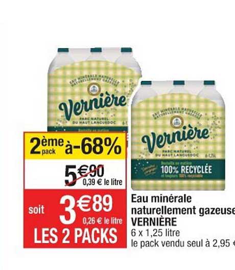 eau minérale naturellement gazeuse vernière