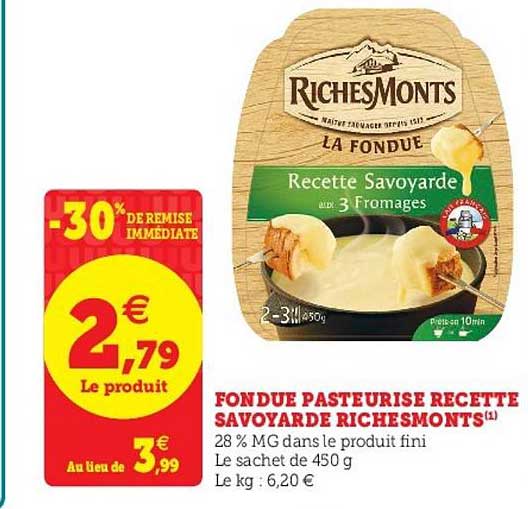Fondue Pasteurisé Recette Savoyarde Richesmonts