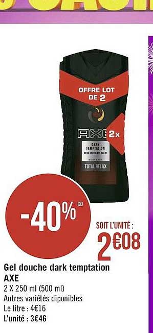 gel douche dark temptation axe