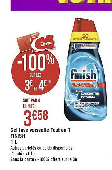 gel lave vaisselle tout en 1 finish
