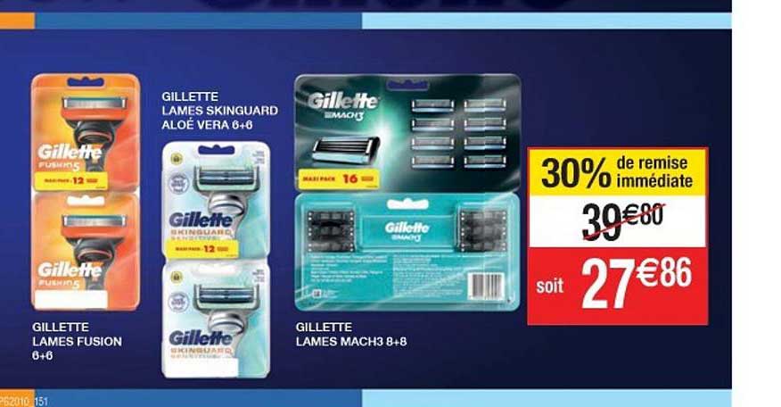 Gillette Lames Skinguard Aloé Vera 6+6, Gillette Lames Fusion 6+6, Gillette Lames Mach3 8+8