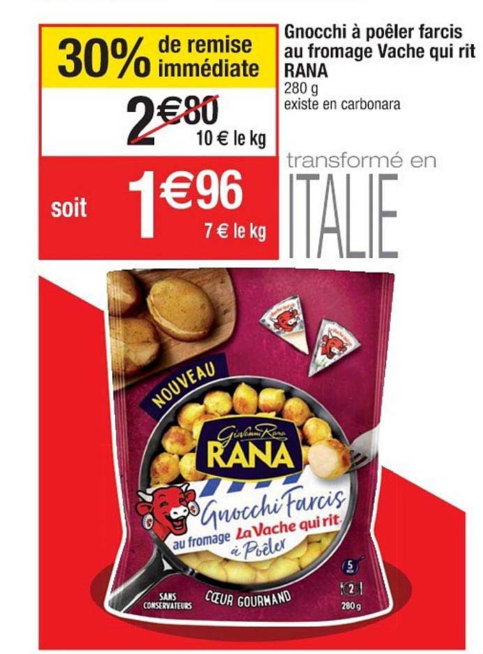 gnocchi à poêler farcis au fromage vache qui rit rana