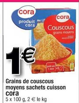 grains de couscous moyens sachets cuisson cora