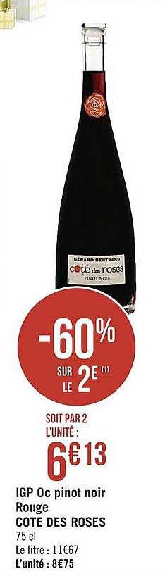 igp oc pinot noir rouge côte des roses