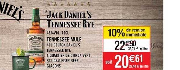 jack daniel's tennessee rye