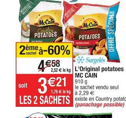 l'original potatoes mc cain
