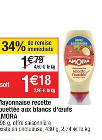 mayonnaise recette fouettée aux blancs d'oeufs amora