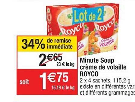minute soup crème de volaille royco