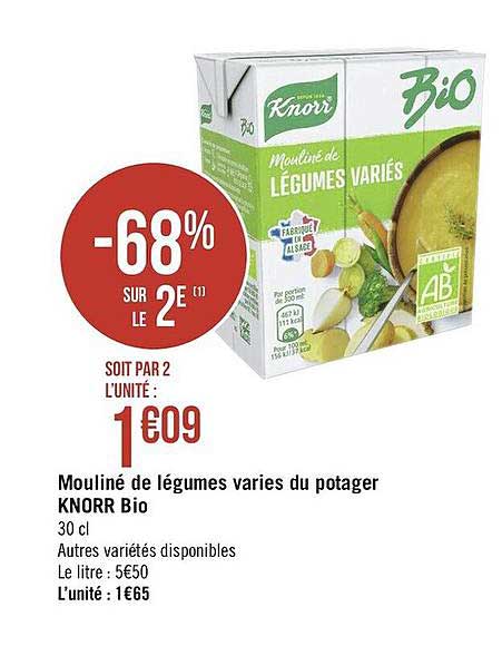 mouliné de légumes varies du potager knorr bio