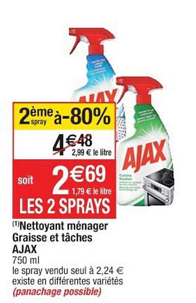 Nettoyant Ménager Graisse Et Tâches Ajax