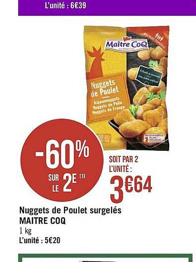 Nuggets De Poulet Surgelés Maître Coq