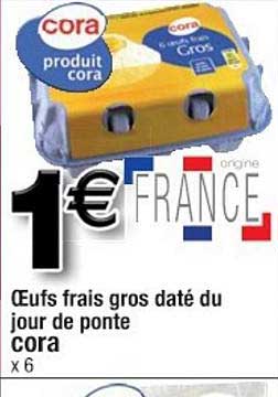 oeufs frais gros daté du jour de ponte cora