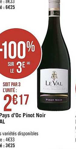 pays d'oc pinot noir le val