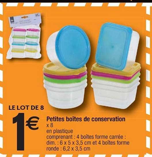 petites boîtes de conservation