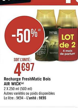 recharge freshmatic bois air wick