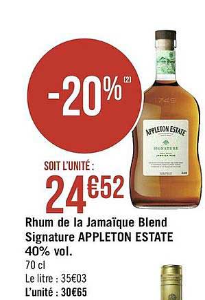 rhum de la jamaïque blend signature appleton estate 40% vol.