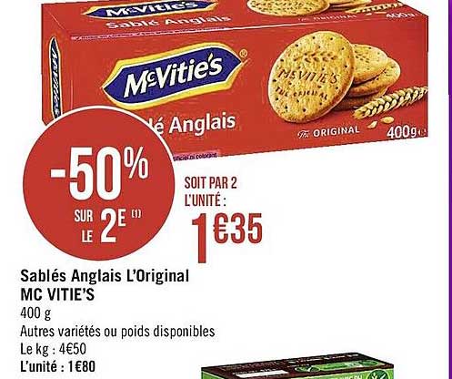 sablés anglais l'original mc vitie's