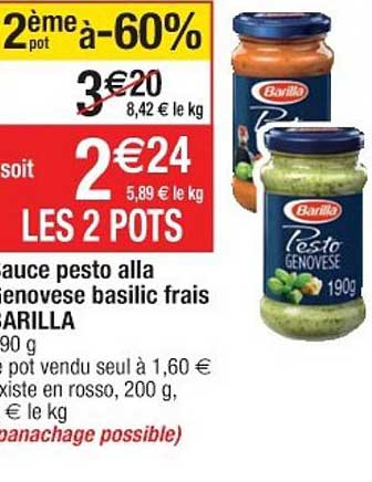 sauce pesto alla genovese basilic frais barilla