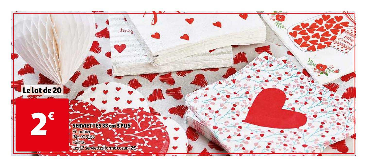 serviettes 33 cm 3 plis