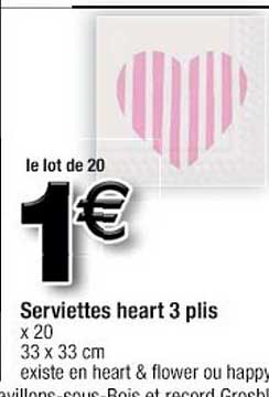 Serviettes Heart 3 Plis