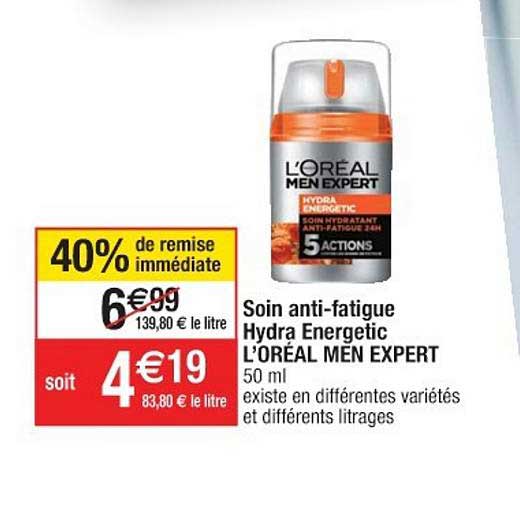 soin anti-fatigue hydra energetic l'oréal men expert