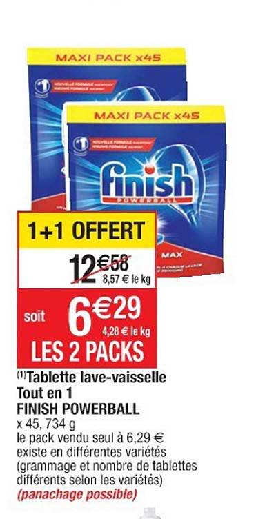 tablette lave-vaisselle tout en 1 finish powerball