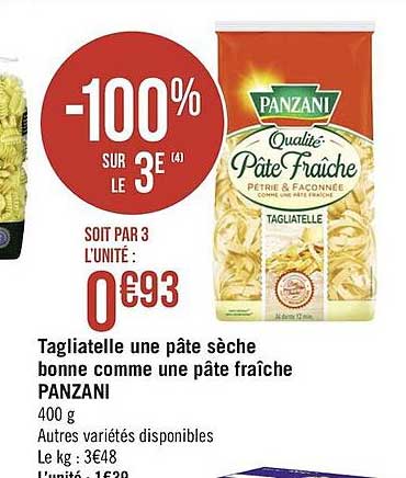 tagliatelle une pâte sèche bonne comme une pâte fraîche panzani