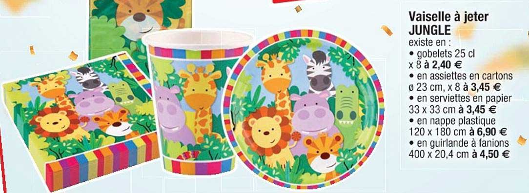 vaisselle à jeter jungle