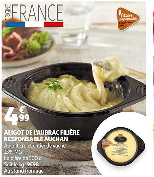 aligot de l'aubrac filière responsable auchan