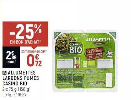 Allumettes Lardons Fumés Casino Bio