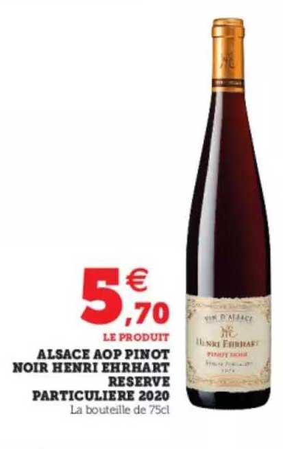 alsace aop pinot noir henri ehrhart réserve particulière 2020