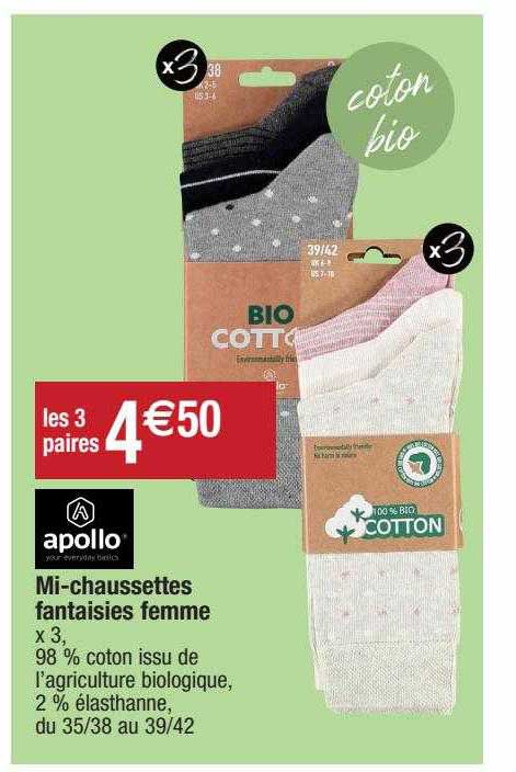 apollo mi-chaussettes fantaisies femme