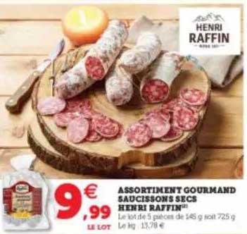 assortiment gourmand saucissons secs henri raffin
