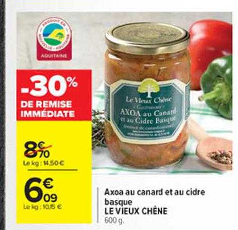 axoa au canard et au cidre basque le vieux chêne -30% de remise immédiate