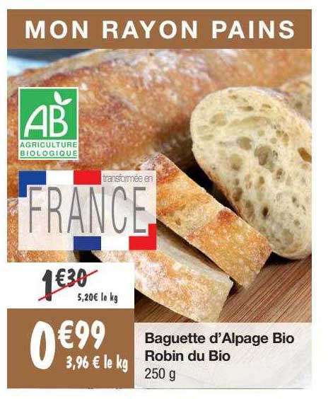 baguette d'alpage bio robin du bio