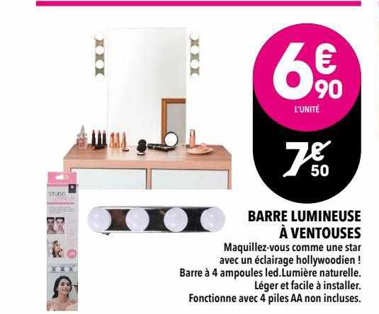 barre lumineuse à ventouses