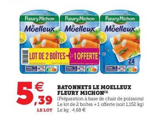 bâtonnets le moelleux fleury michon