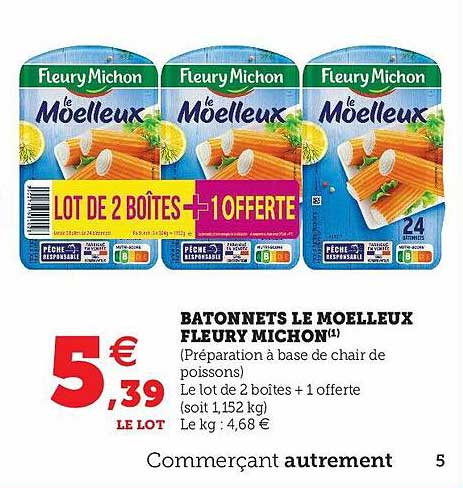 bâtonnets le moelleux fleury michon