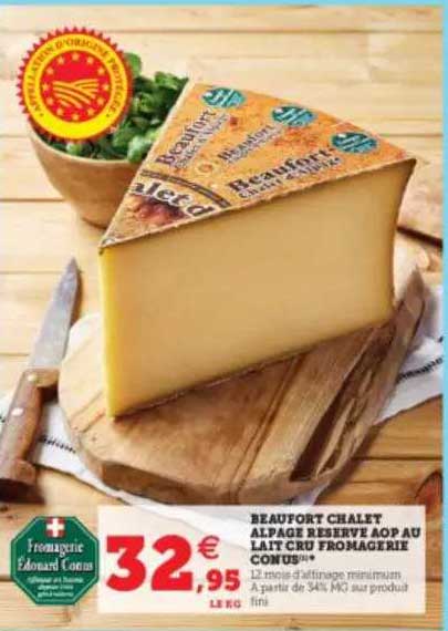 beaufort chalet alpage reserve aop au lait cru fromagerie conus