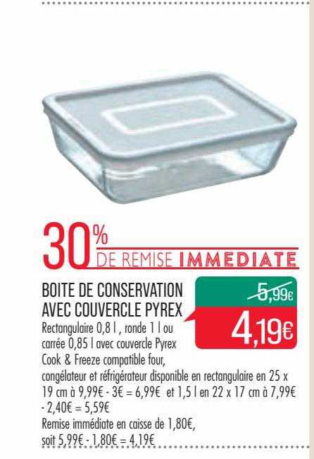 Boîte De Conservation Avec Couvercle Pyrex