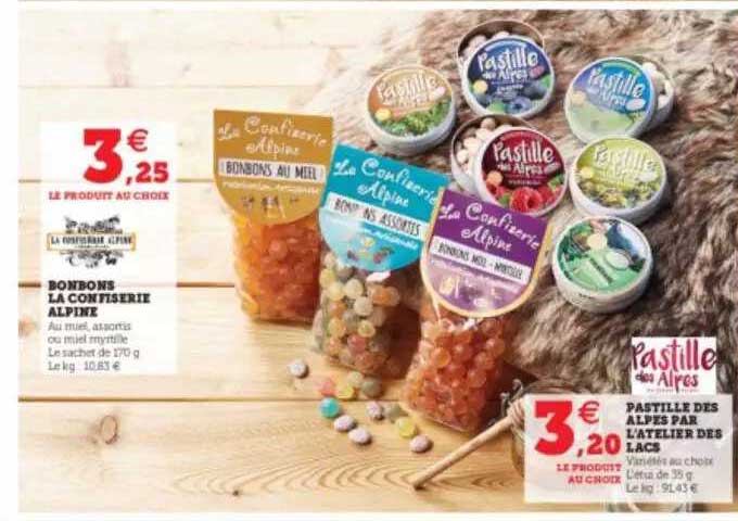 bonbons la confiserie alpina, pastille des alpes par l'atelier des lacs