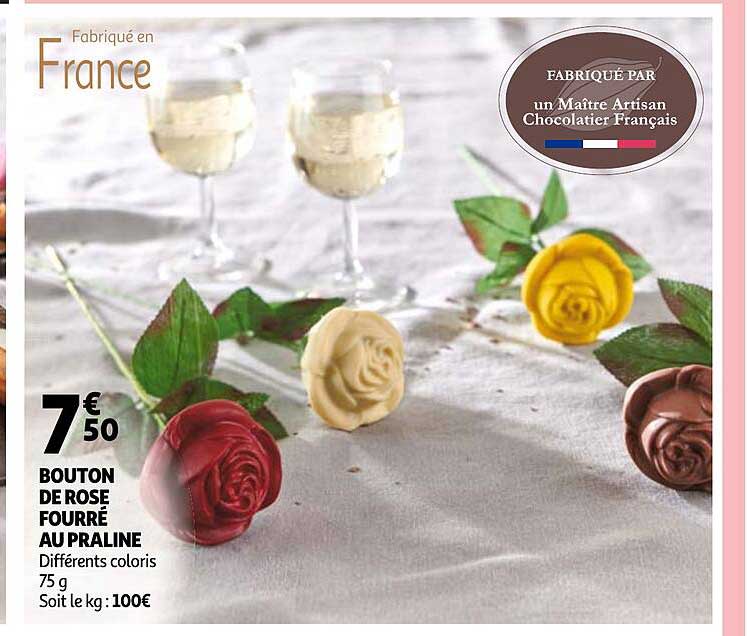 Bouton De Rose Fourré Au Praliné