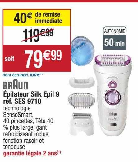 braun épilateur silk epil 9 réf. ses 9710