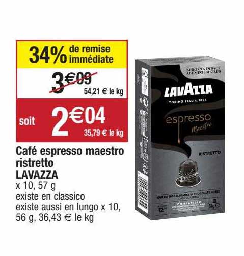 café espresso maestro ristretto lavazza