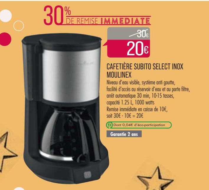 Cafetière Subito Select Inox Moulinex
