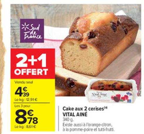 cake aux 2 cerises vital ainé