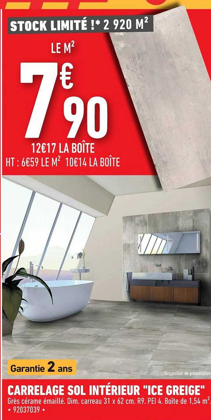 carrelage sol intérieur "ice greige"