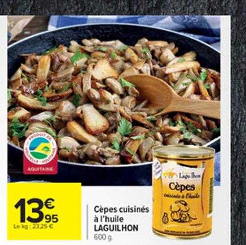 cèpes cuisinés à l'huile laguilhon