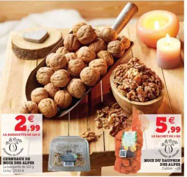 cerneaux de noix des alpes, noix du dauphin des alpes